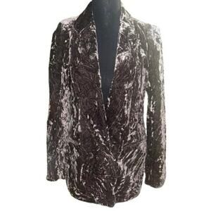 H&M Crushed Velvet Jacket - BROWN - 8